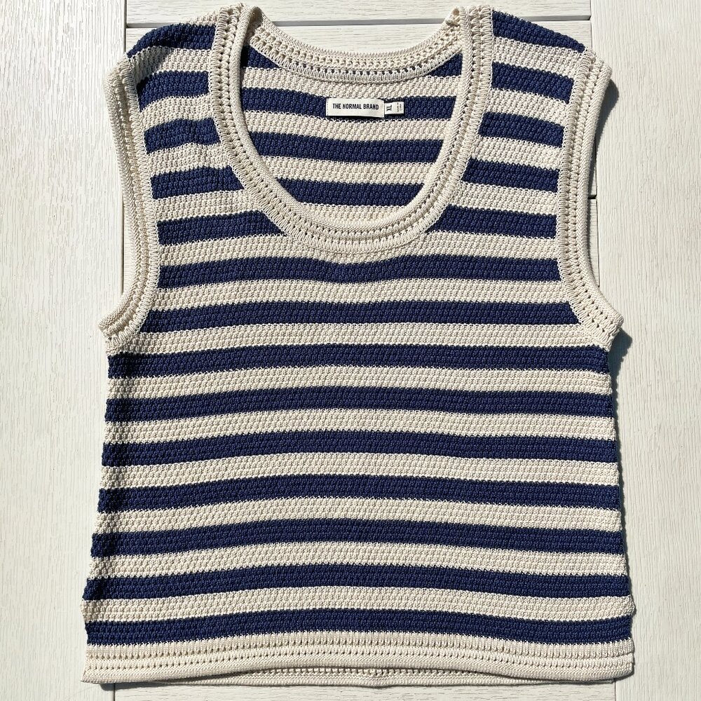 NWOT. The Normal Wanderlust Tank Cream/Navy